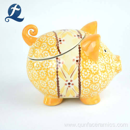 Hand Painting Money Box Pig Ceramic Piggy Bank